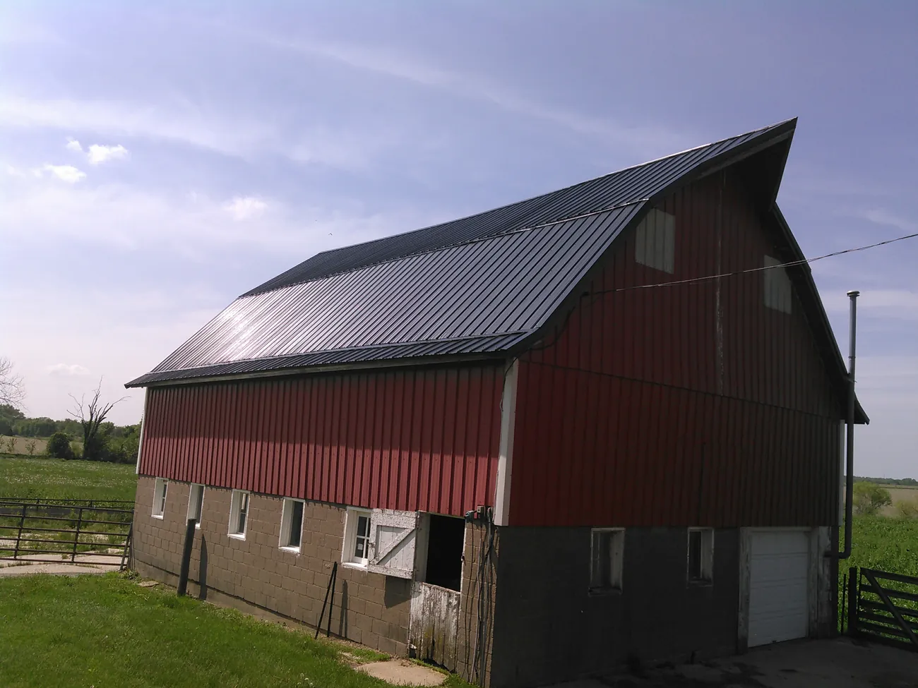 A classic barn with a new standing-seam metal roof